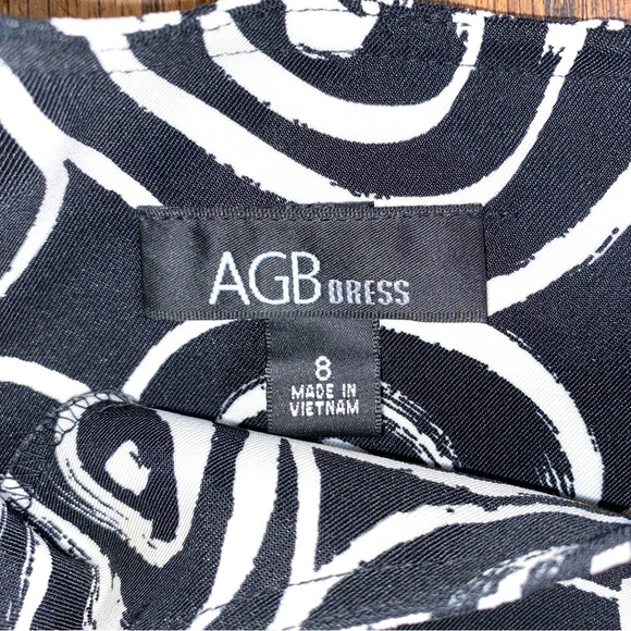 AGB Women Black & White Sleeveless Dress with pockets Size 8 - Picture 2 of 3